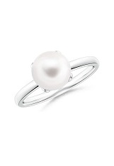 teensy freshwater pearl white gold baby ring